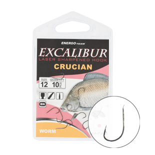 Excalibur crucian worm size: 10